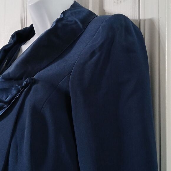 Talbots navy blue pure silk 2 pc formal dress wedding mother of the bride Sz 10P - Picture 6 of 13